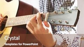  Presentation with acoustic - Slide deck enhanced with man playing acoustic guitar background and a tawny brown colored foreground