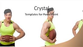  Presentation with american football - Amazing presentation having man playing american football isolated backdrop and a white colored foreground