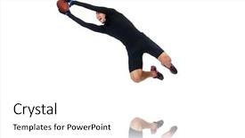  Presentation with american football - Amazing theme having man playing american football isolated backdrop and a white colored foreground