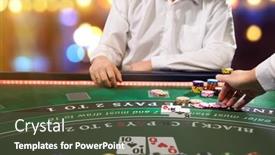  Presentation with blackjack - Presentation theme consisting of man-playing-blackjack background and a tawny brown colored foreground