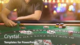  Presentation with blackjack - Audience pleasing slides consisting of man-playing-blackjack backdrop and a dark gray colored foreground