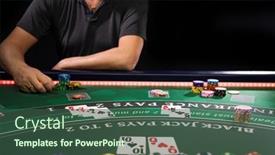  Presentation with blackjack - Slides having man-playing-blackjack background and a ocean colored foreground