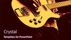  Presentation with electrical - Beautiful presentation featuring man-playing-electrical-guitar backdrop and a wine colored foreground