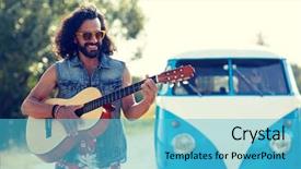  Presentation with youth leadership greenboard young - Presentation with man playing guitar and sing background and a teal colored foreground