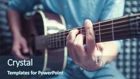  Presentation with guitar - Cool new theme with man playing guitar indoors backdrop and a  colored foreground