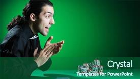  Presentation with casino - PPT layouts featuring man playing in the casino background and a ocean colored foreground