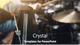  Presentation with percussion instrument - Slide deck enhanced with man-playing-on-drums background and a wine colored foreground