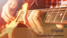  Presentation with magnetic effect electric current - Slide deck consisting of man playing on electric guitar background and a red colored foreground