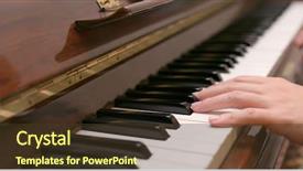  Presentation with piano - Slide deck enhanced with man playing piano at home background and a  colored foreground