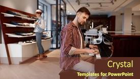  Presentation with piano - Slides featuring man-playing-piano-at-music background and a tawny brown colored foreground