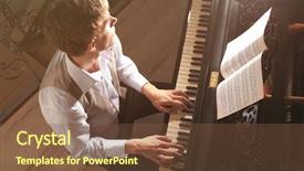  Presentation with arabic music arab man playing - PPT layouts featuring man playing piano background and a tawny brown colored foreground