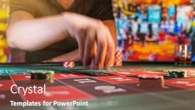  Presentation with roulette - Audience pleasing PPT layouts consisting of man-playing-roulette backdrop and a red colored foreground