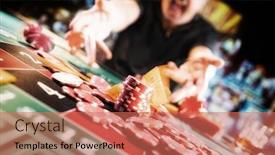  Presentation with roulette - Beautiful PPT theme featuring man-playing-roulette backdrop and a coral colored foreground