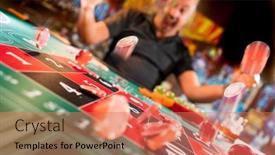  Presentation with roulette - Audience pleasing slide deck consisting of man-playing-roulette backdrop and a coral colored foreground