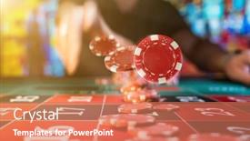  Presentation with roulette - Slide set with man-playing-roulette background and a coral colored foreground