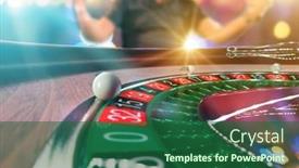  Presentation with roulette - Presentation theme consisting of man-playing-roulette background and a ocean colored foreground