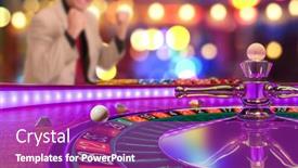  Presentation with roulette - Presentation featuring man-playing-roulette background and a purple colored foreground