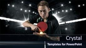  Presentation with tennis - Beautiful slide deck featuring man-playing-tennis-on-dark backdrop and a wine colored foreground