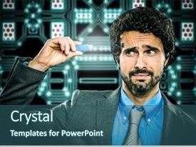 Computer Memories Man Plugging A PPT template 61 | CrystalGraphics