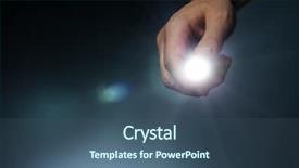  Presentation with computer science led - Theme consisting of man pointing a led flashlight background and a ocean colored foreground