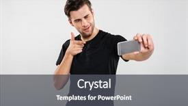  Presentation with confident - Theme having man pointing finger while making background and a dark gray colored foreground