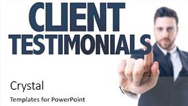  Presentation with appreciation business - Presentation theme with man pointing the text client background and a white colored foreground