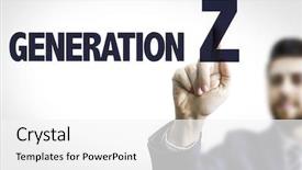  Presentation with generation - Theme enhanced with man pointing the text generation background and a white colored foreground