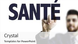  Presentation with health - Theme with man pointing the text health background and a white colored foreground