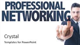  Presentation with business networking - PPT layouts having man pointing the text professional background and a white colored foreground