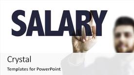  Presentation with salary - Slide set consisting of man pointing the text salary background and a white colored foreground
