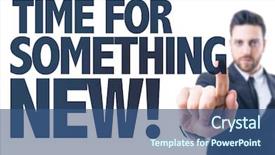  Presentation with once upon a time text - Presentation design consisting of man pointing the text time background and a ocean colored foreground