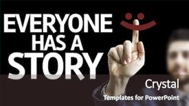  Presentation with everyone - Beautiful theme featuring man pointing to black board backdrop and a dark gray colored foreground