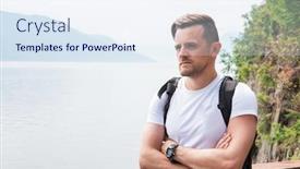  Presentation with siberia - Slides having man portrait on teletskoye lake in altai mountains siberia russia beauty summer day background and a sky blue colored foreground