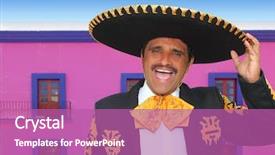  Presentation with mariachi - Cool new presentation theme with man portrait shouting in mexican backdrop and a coral colored foreground
