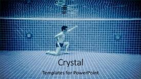  Presentation with superman - Slides enhanced with man posing as superman underwater swimming pool background and a light blue colored foreground