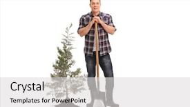  Presentation with soil - Audience pleasing presentation theme consisting of next to a planted tree backdrop and a white colored foreground