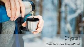  Presentation with hot tea - Colorful PPT theme enhanced with man-pouring-hot-tea backdrop and a light blue colored foreground