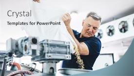  Presentation with craft beer - PPT theme featuring man-pouring-malt-to-brewery background and a white colored foreground