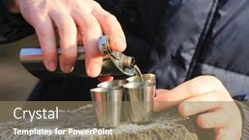  Presentation with alcohol - Colorful presentation theme enhanced with man-pours-alcohol backdrop and a coral colored foreground