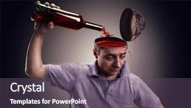  Presentation with alcohol - PPT layouts featuring man pours his head background and a gray colored foreground