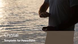  Presentation with qigong - Presentation theme with man-practicing-qigong background and a coral colored foreground