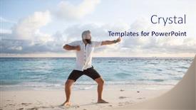  Presentation with qigong - PPT theme featuring man-practicing-qigong background and a sky blue colored foreground