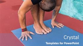  Presentation with turquoise - Presentation having man-practicing-yoga background and a teal colored foreground
