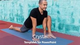  Presentation with turquoise - PPT layouts with man-practicing-yoga background and a ocean colored foreground