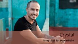  Presentation with turquoise - Presentation featuring man-practicing-yoga background and a coral colored foreground