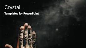  Presentation with prayer - Beautiful PPT theme featuring man-prayer-in-the-dark backdrop and a black colored foreground