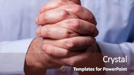  Presentation with praying hands - Presentation design consisting of man praying hands folded interlace background and a tawny brown colored foreground