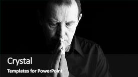  Presentation with thoughts - Theme consisting of man praying or deep background and a dark gray colored foreground