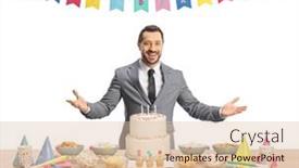  Presentation with birthday celebration - Presentation consisting of man-preparing-for-a-birthday background and a lemonade colored foreground