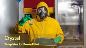  Presentation with man watching woman preparing vegetables - Amazing PPT theme having man preparing meth backdrop and a tawny brown colored foreground